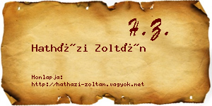 Hatházi Zoltán névjegykártya